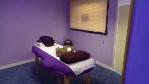 The screened off treatment area for a very relaxing experience